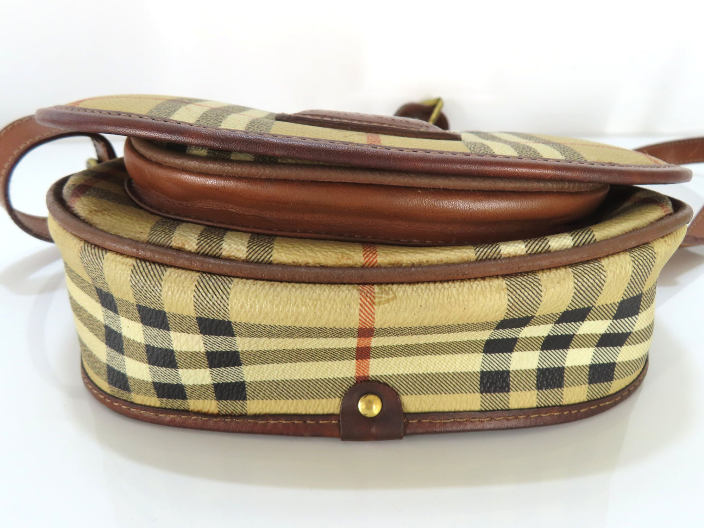 Burberrys PVC Leather Nova Check Shoulder Bag