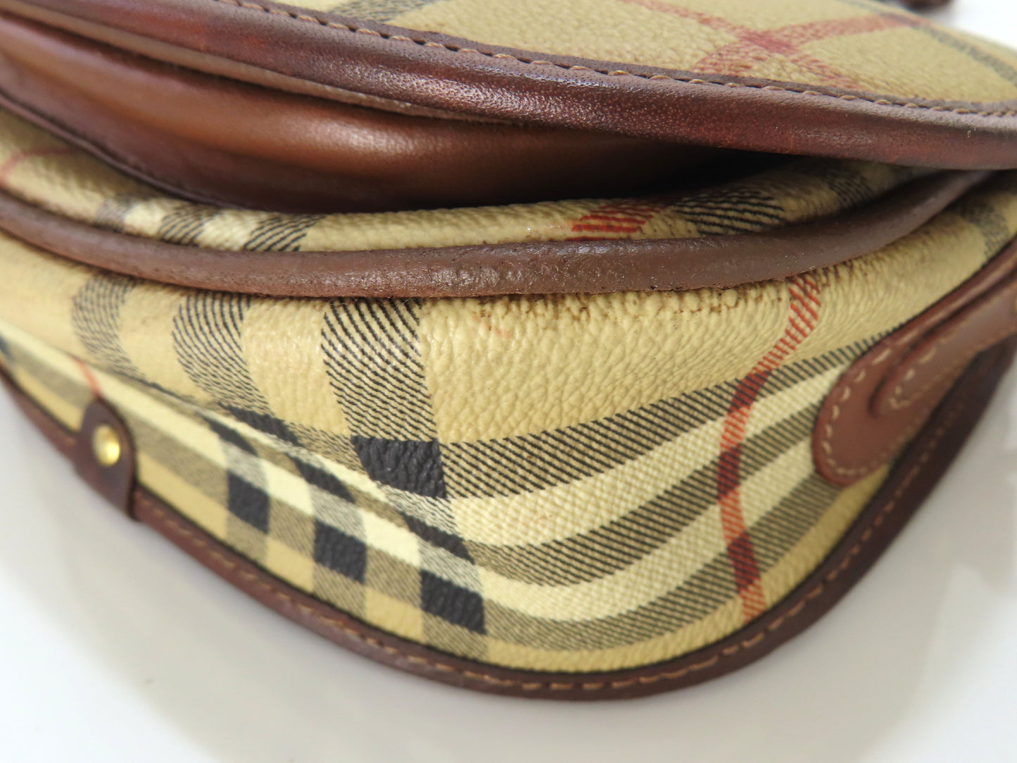 Burberrys PVC Leather Nova Check Shoulder Bag