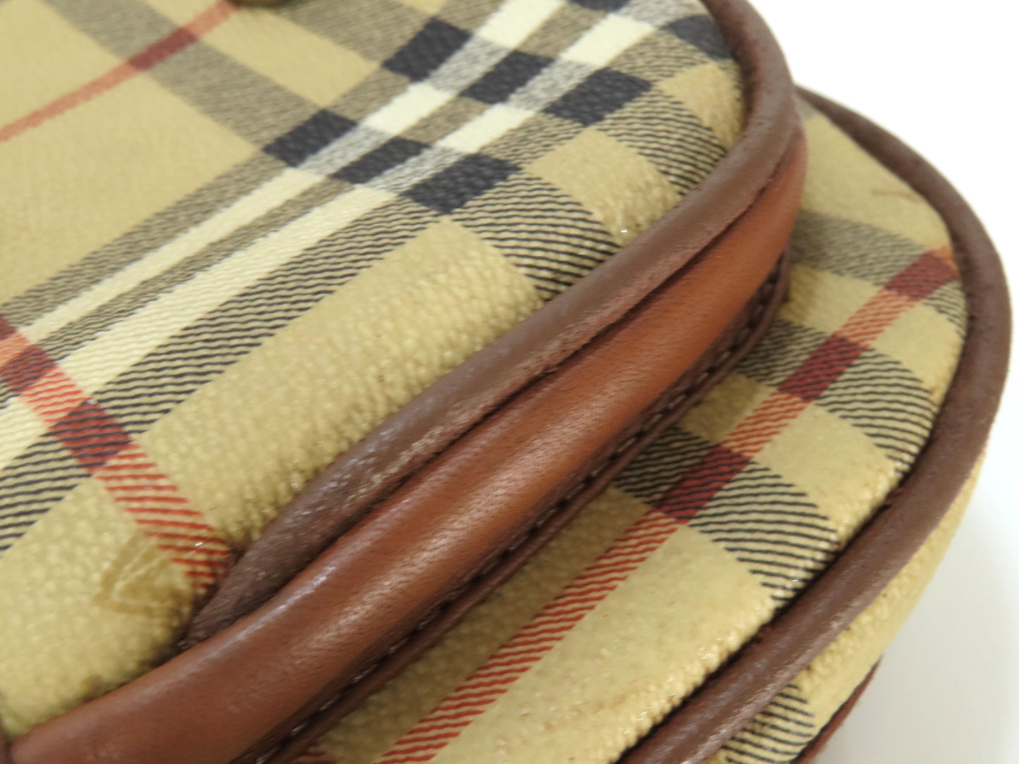 Burberrys PVC Leather Nova Check Shoulder Bag