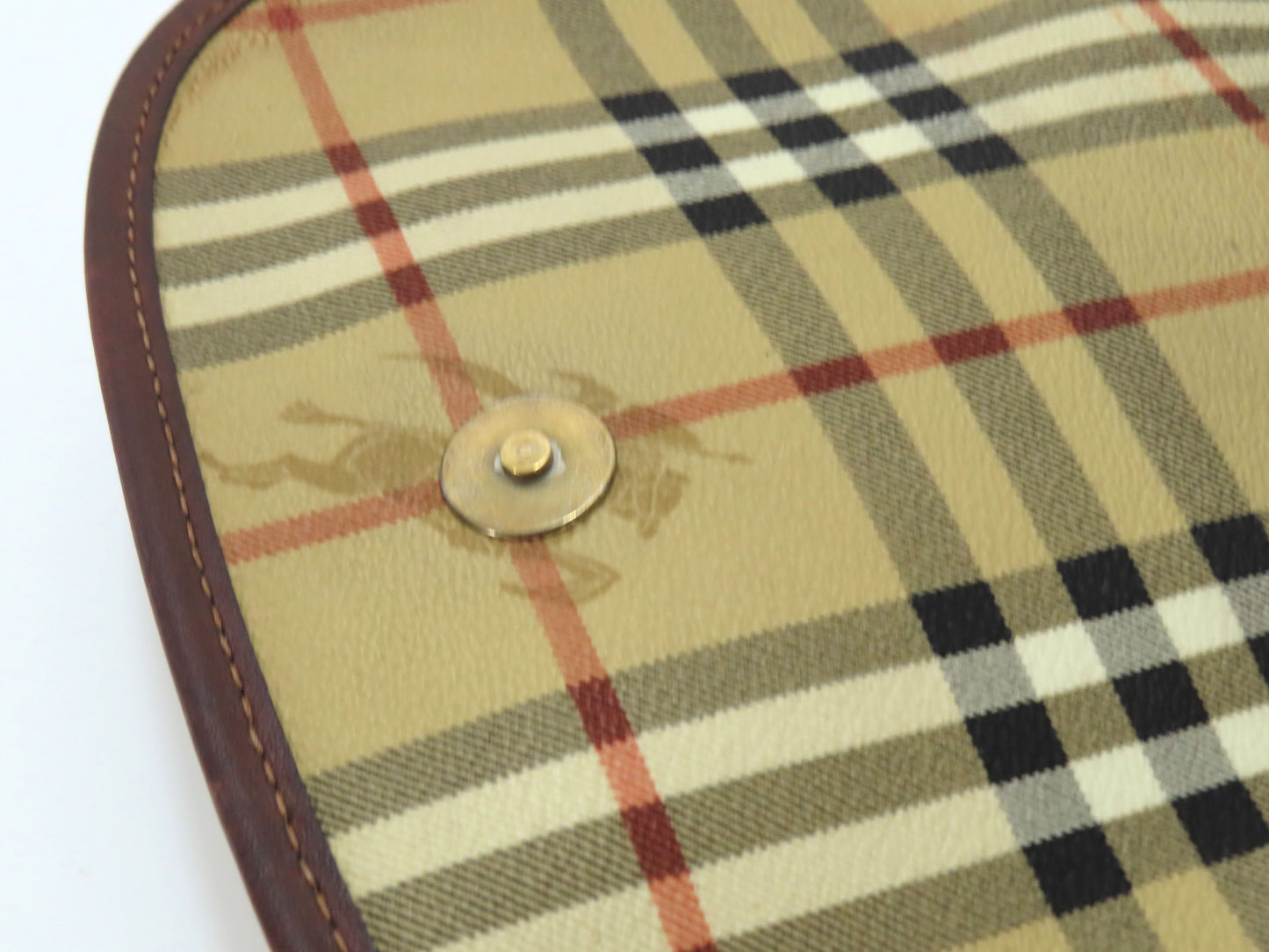 Burberrys PVC Leather Nova Check Shoulder Bag