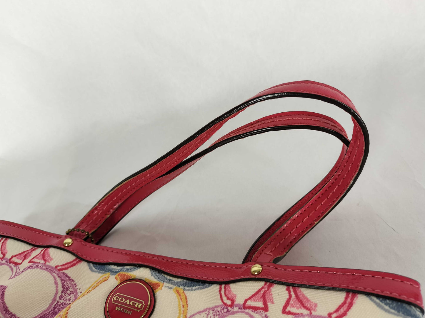 COACH COACH handbag pink floral print handbag