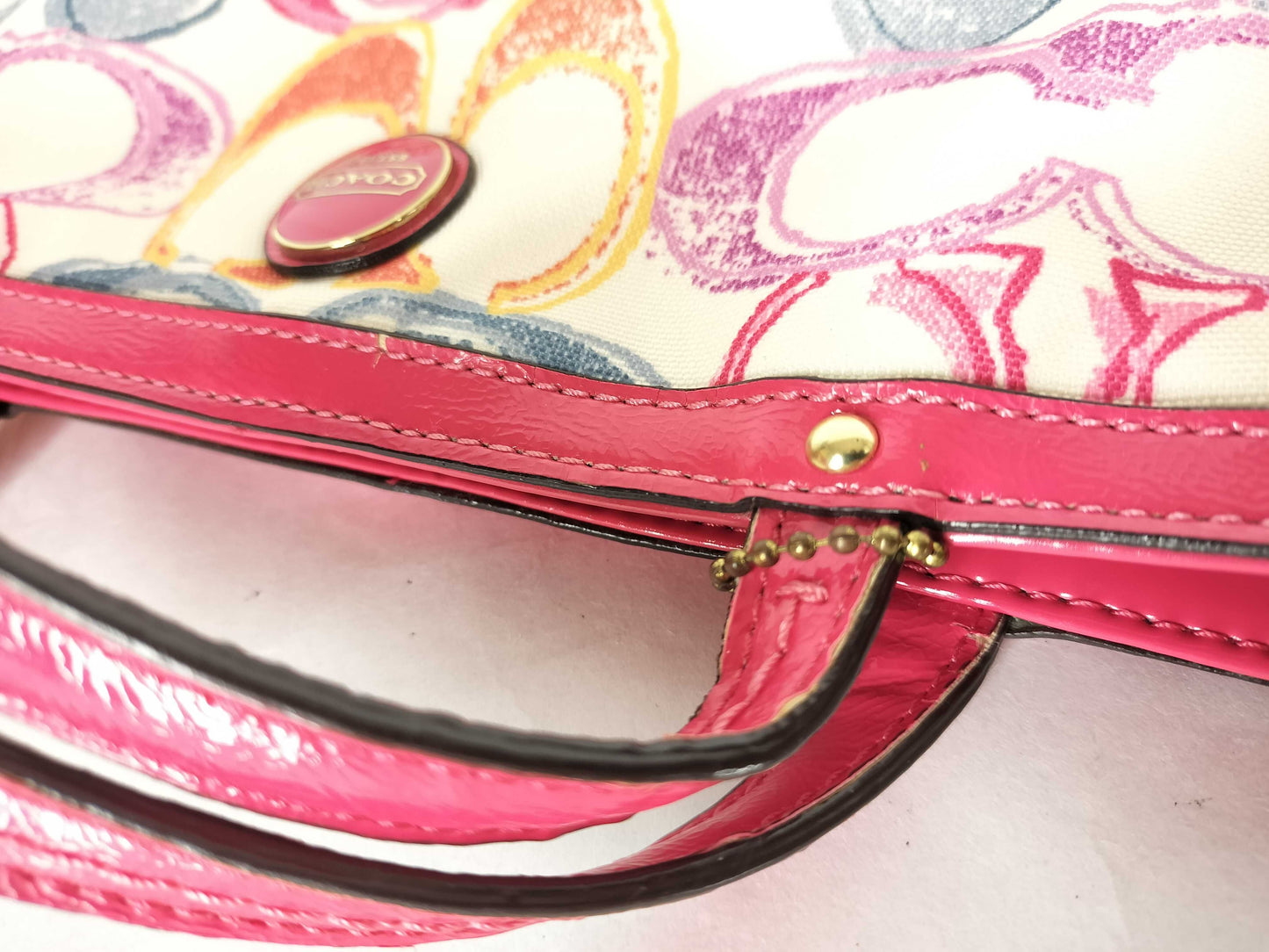 COACH COACH handbag pink floral print handbag