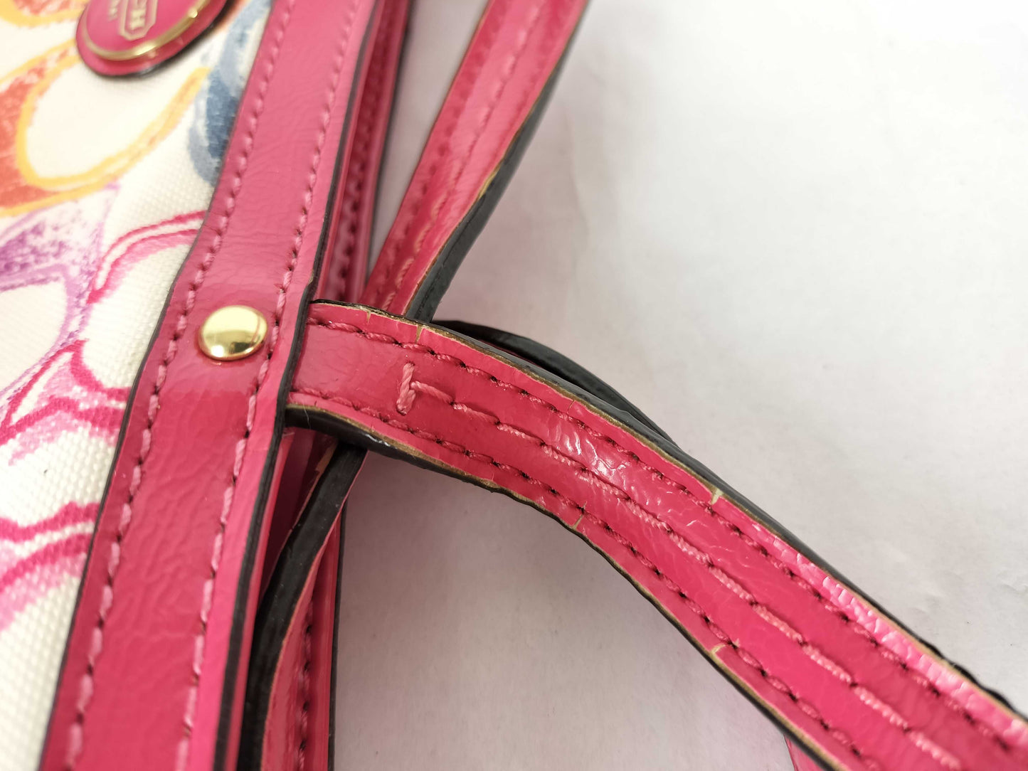 COACH COACH handbag pink floral print handbag