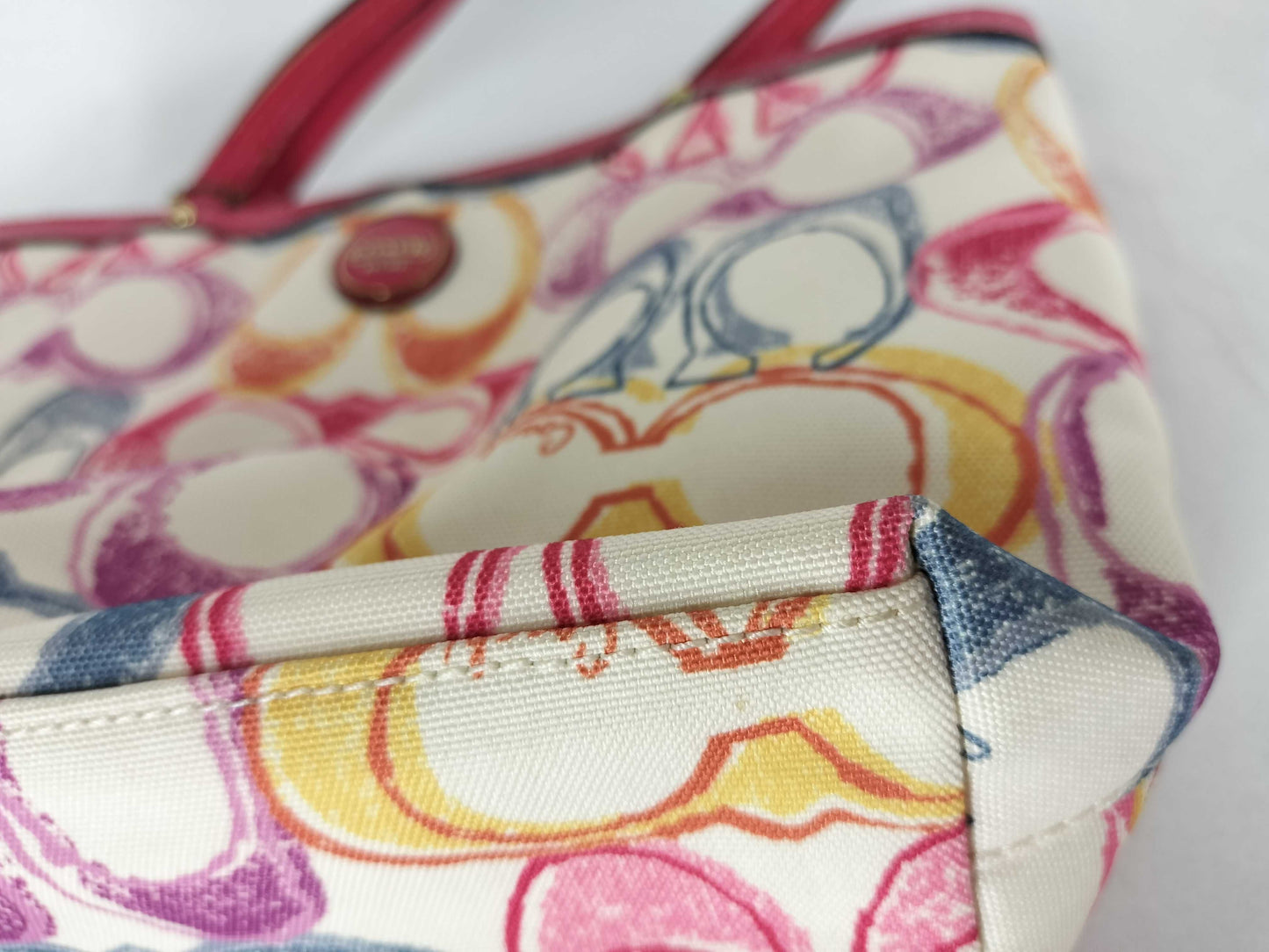 COACH COACH handbag pink floral print handbag