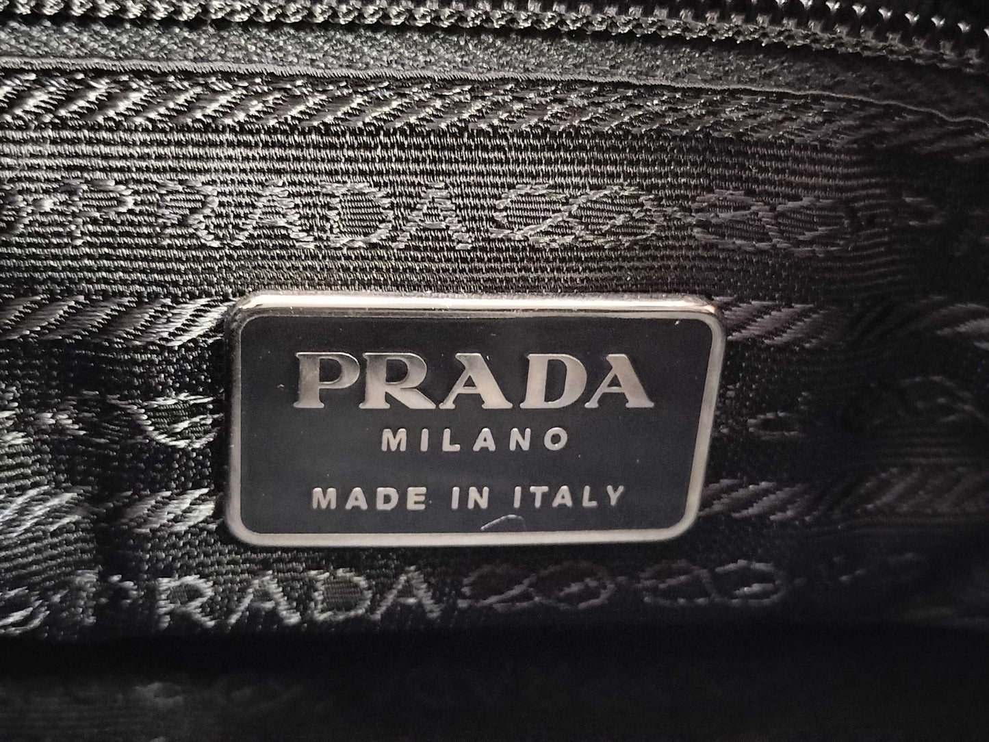 PRADA Nylon Prada Handbag Satin Triangle Logo Handbag