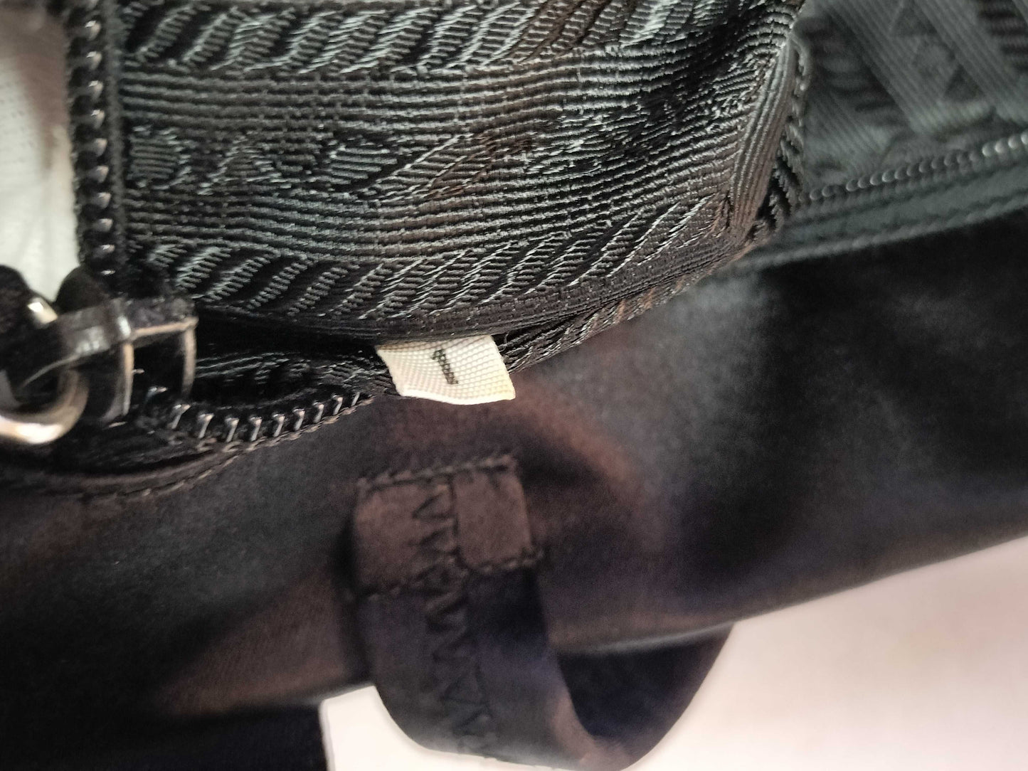 PRADA Nylon Prada Handbag Satin Triangle Logo Handbag