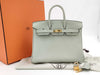 HERMES Birkin 25 Togo Ivory Beige Handbag with Gold Hardware, B Stamp, and Protective Sticker