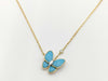 Van Cleef & Arpels Papillon Turquoise 1PD Yellow Gold Au750 6.5g Necklace