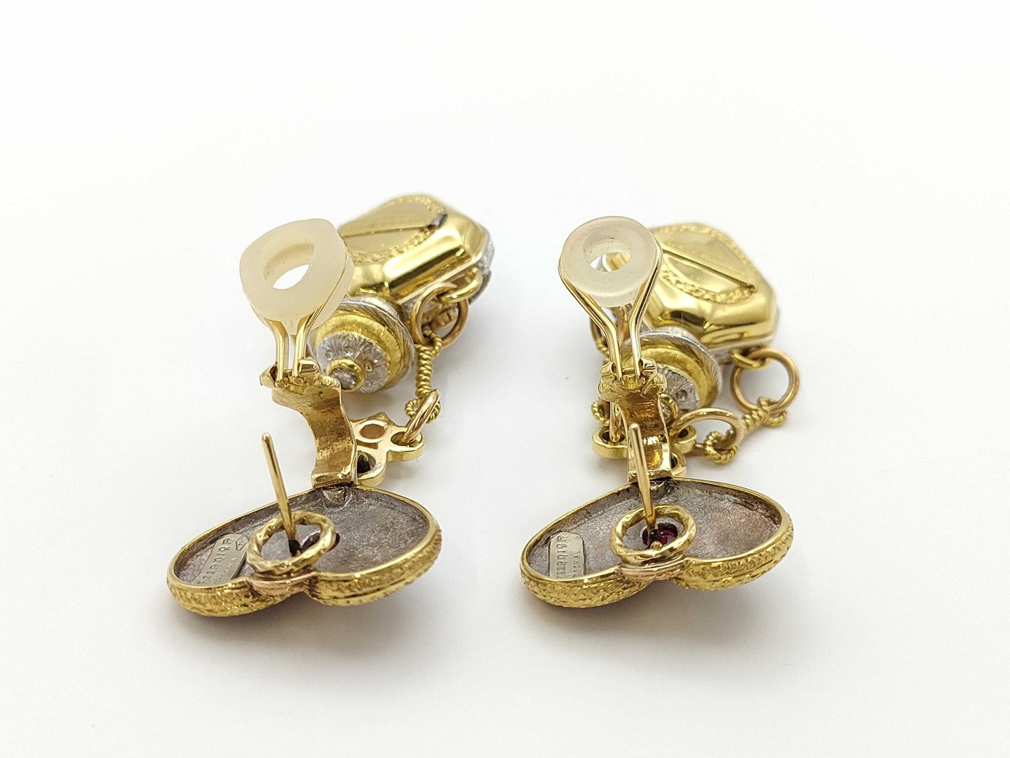 CAZZANIGA Perfume Bottle, Ruby and Diamond, 750, 50.9g, Earrings