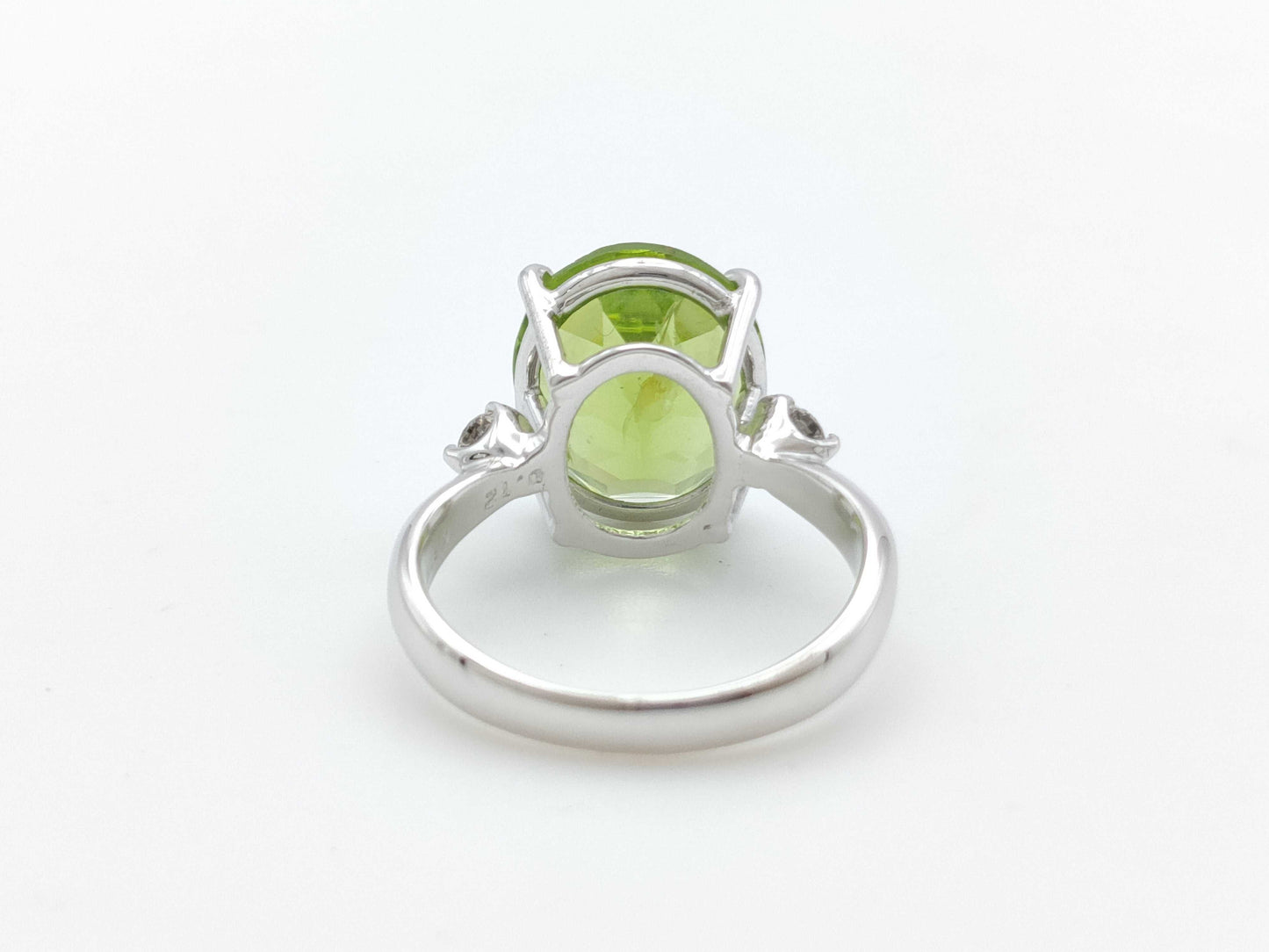Peridot D0.12ct K18WG 4.9g Ring
