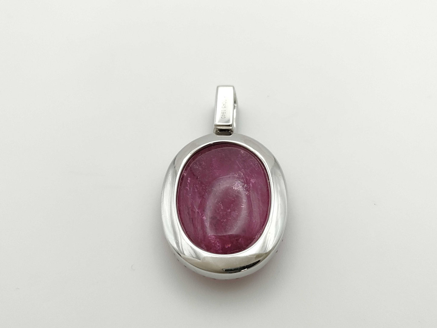 Pink tourmaline 19.40ct D0.45ct K18WG 9.1g pendant top