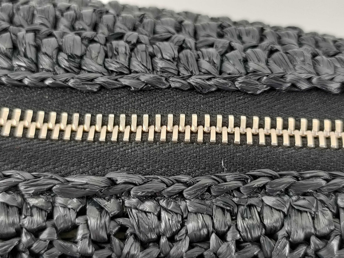 SAINT LAURENT Unused Raffia Shoulder Bag