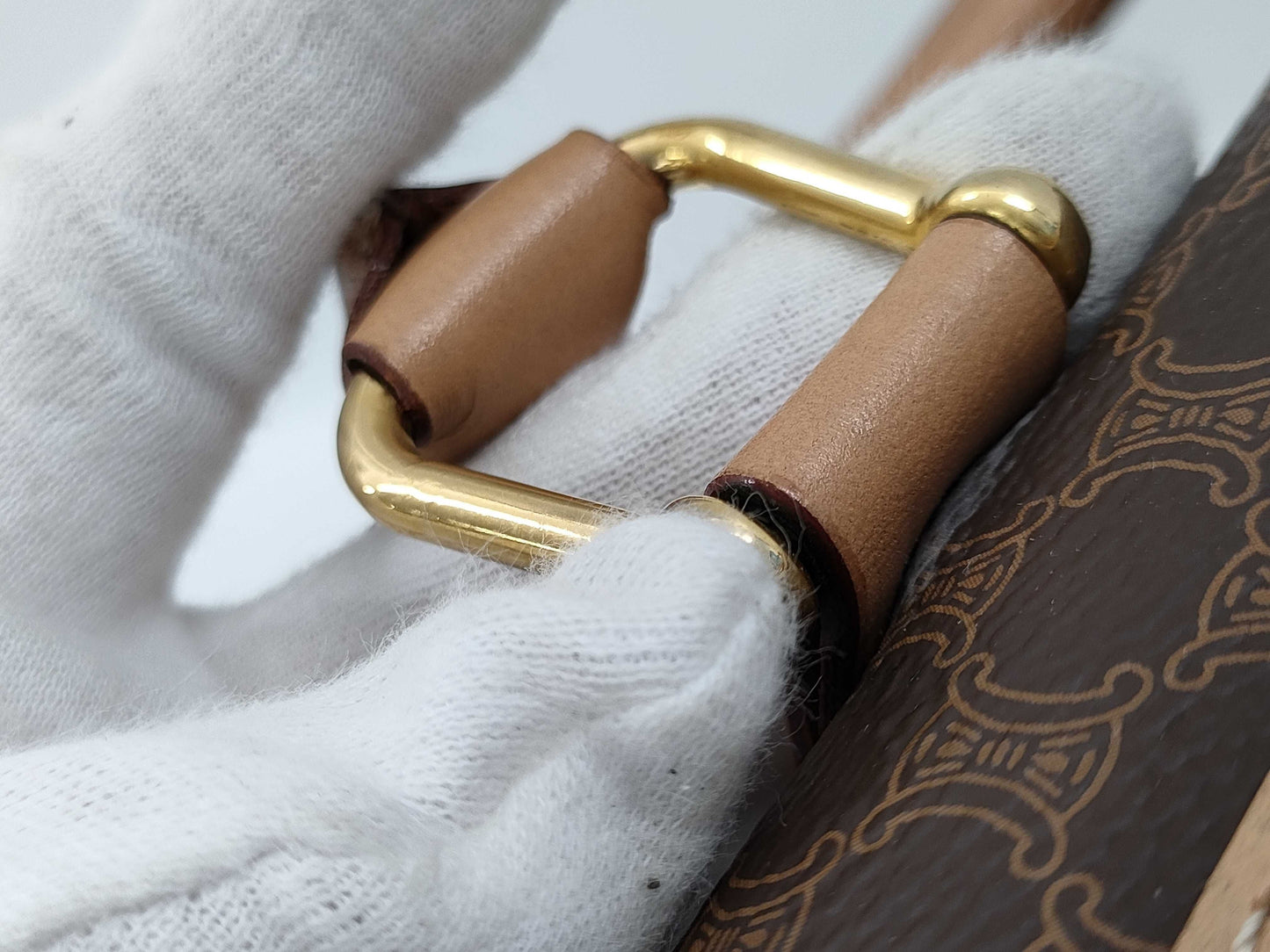 CELINE Triomphe Macadam Boston Bag