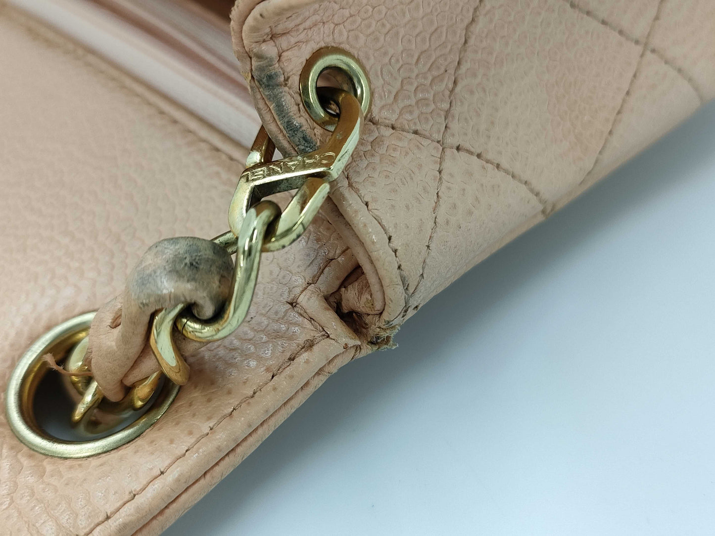 CHANEL Matelasse Chain Shoulder Bag Caviar Skin Shoulder Bag