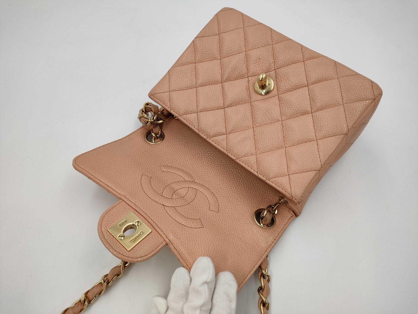 CHANEL Matelasse Chain Shoulder Bag Caviar Skin Shoulder Bag