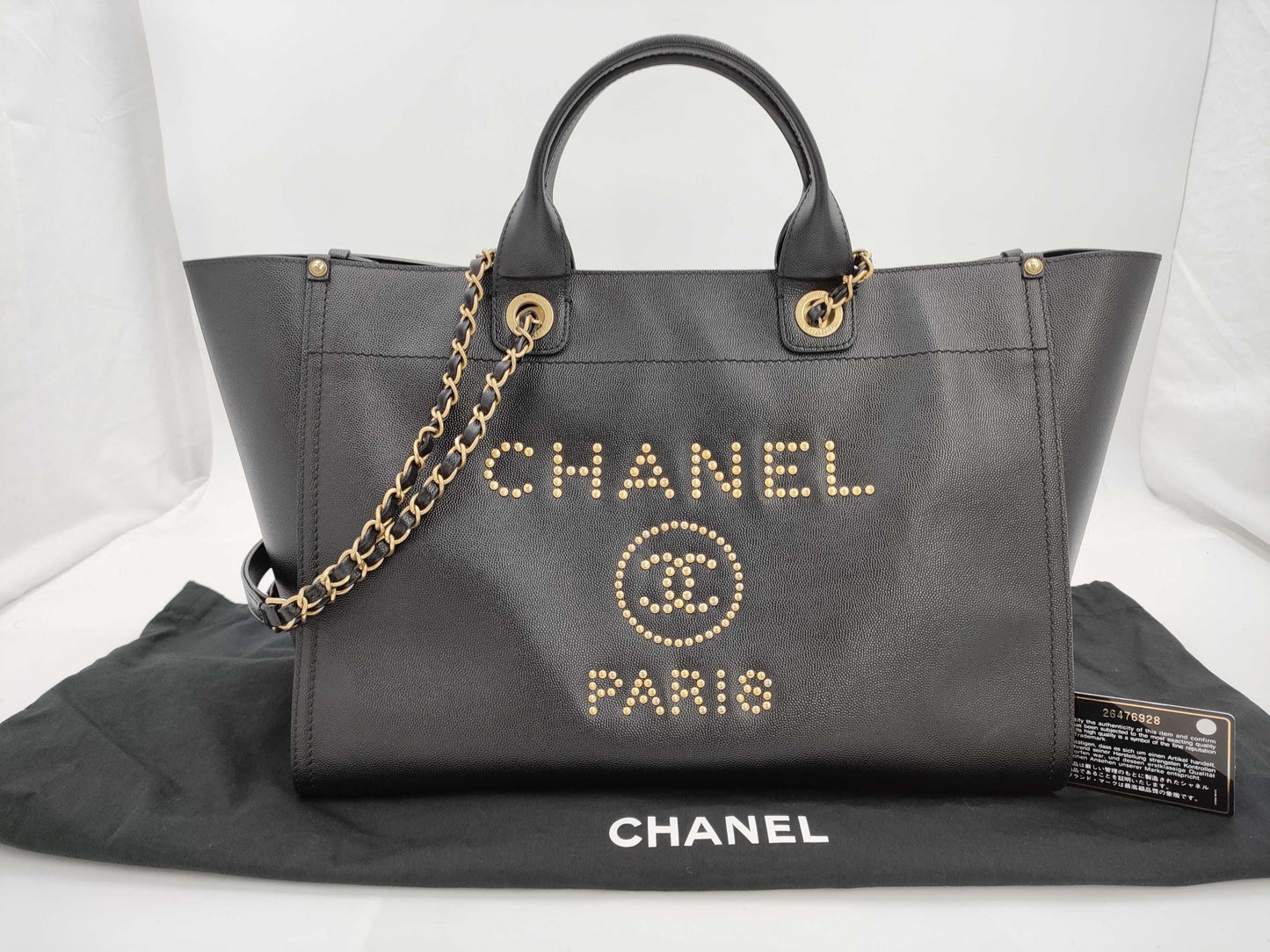 CHANEL Deauville Chain Shoulder Bag Caviar Skin Shoulder Bag