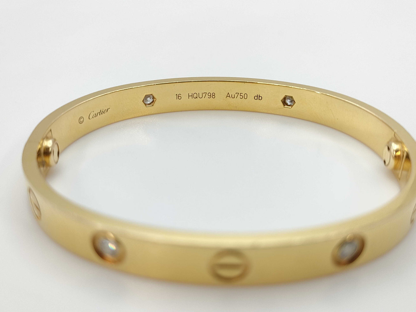 Cartier New Love Bracelet #16 4PD YG Au750 30.4g Bracelet/Bangle