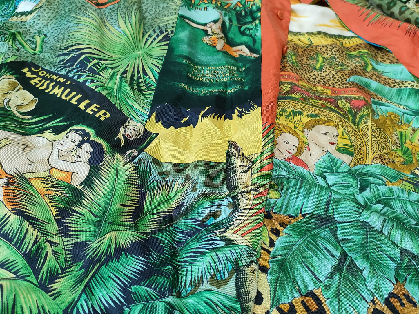 VERSACE Vintage Tarzan Jungle Print Silk Shirt