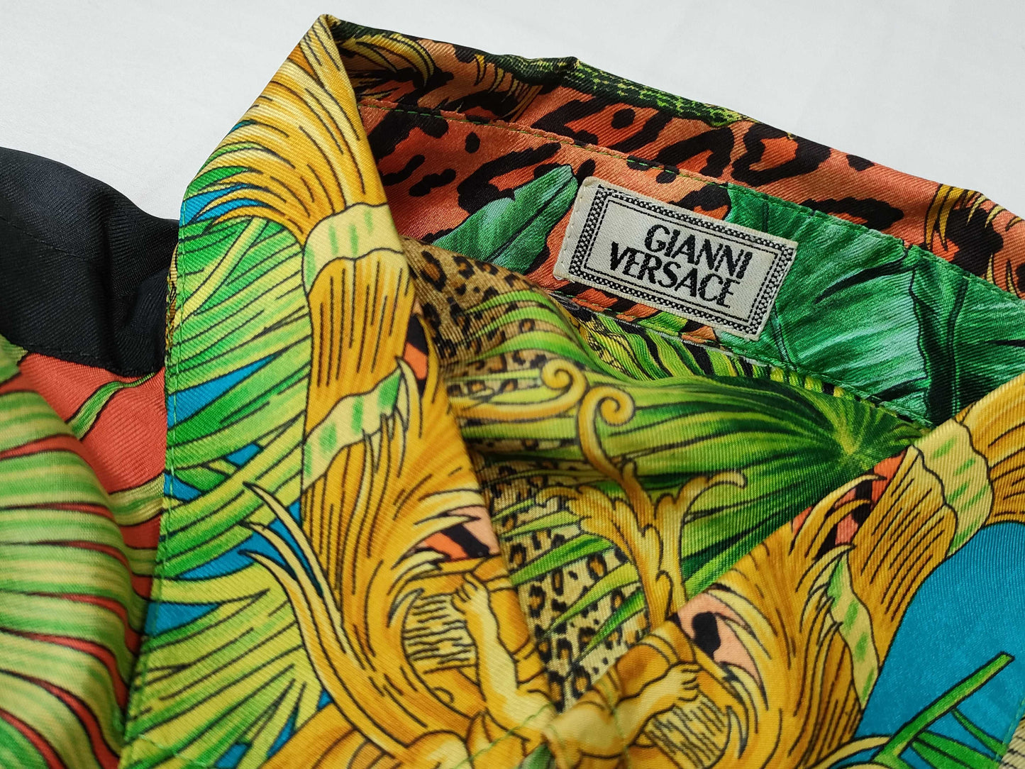 VERSACE Vintage Tarzan Jungle Print Silk Shirt