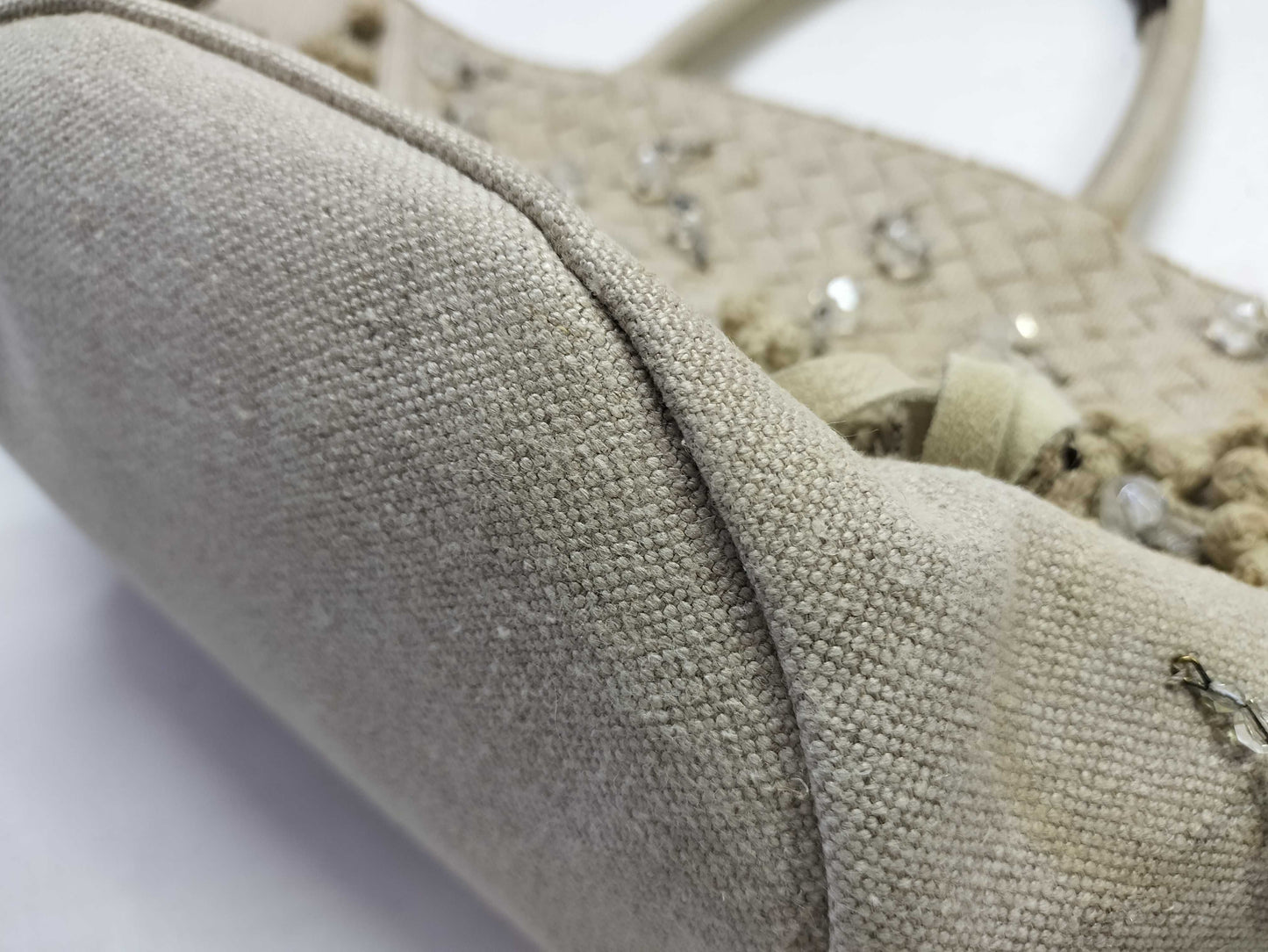 BOTTEGA VENETA Intrecciato Canvas Tote Bag with Beads