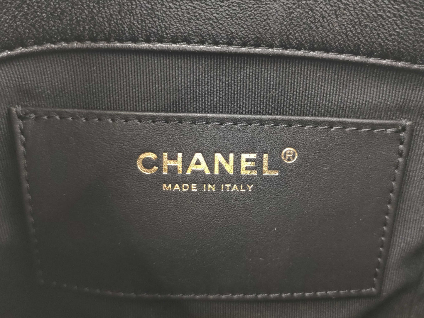 CHANEL Matelasse Backpack AS5310, Black Shiny Lambskin with Metal Serial Plate