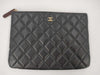 CHANEL Matelasse Clutch Bag, Lambskin, Black, 20s, Pouch