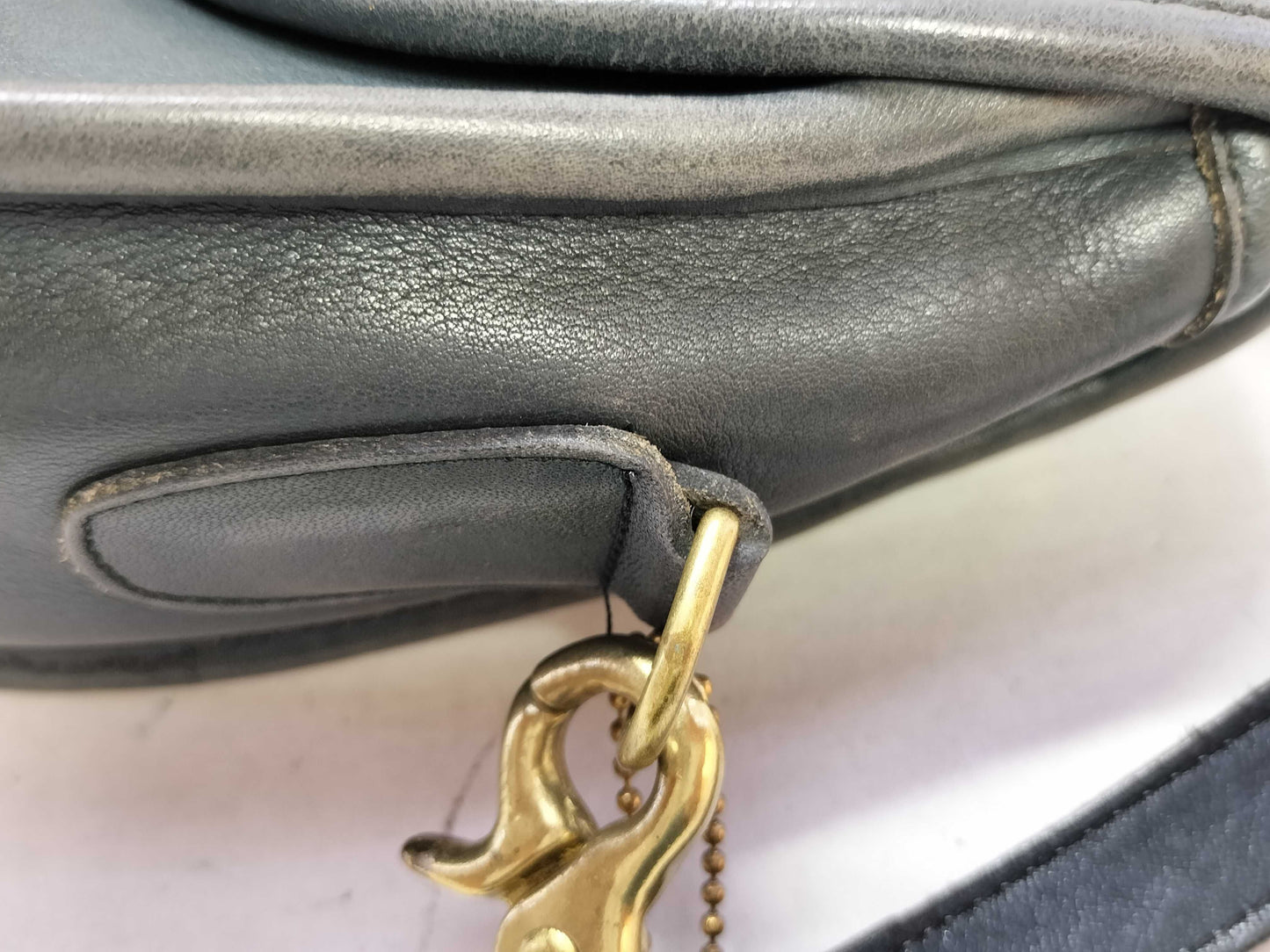 COACH Old Leather 2-Way Handbag Dark Green