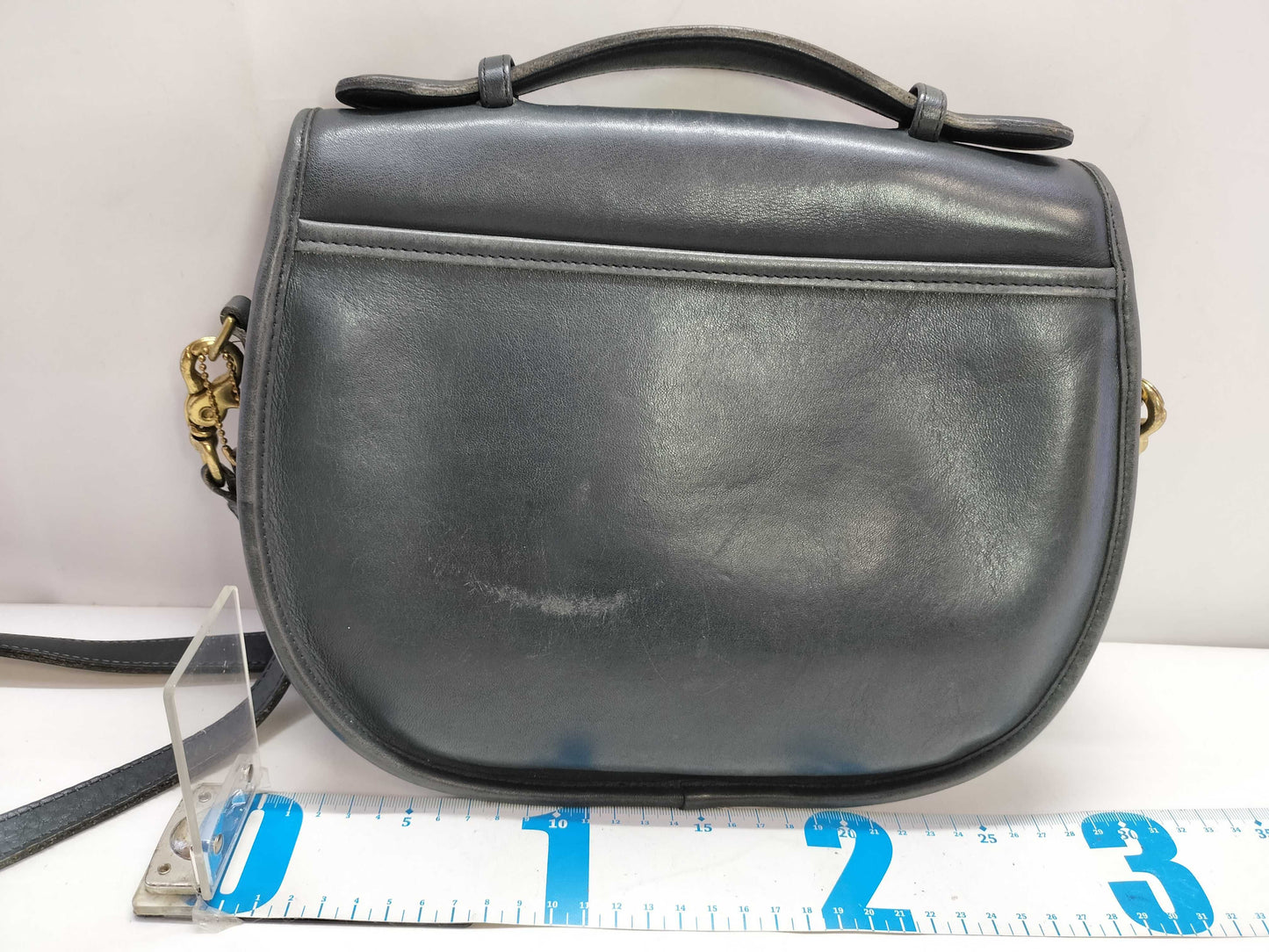 COACH Old Leather 2-Way Handbag Dark Green