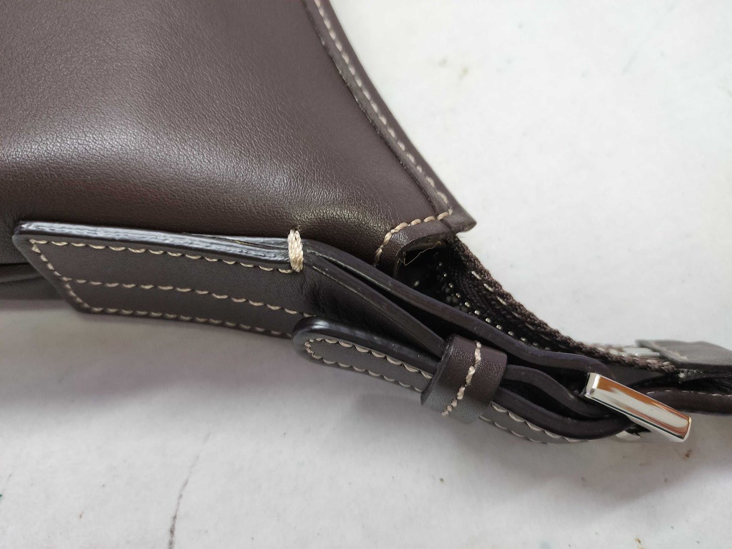 BURBERRY Leather Handbag with Checked Interior