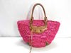 BALENCIAGA Leather and Raffia Basket Bag 286990 Handbag