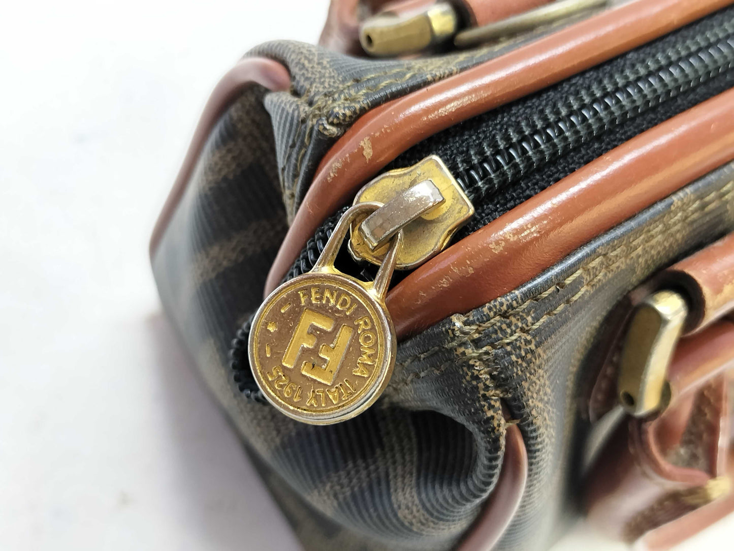 FENDI Zucca pattern mini Boston bag Zucca mini bag bag