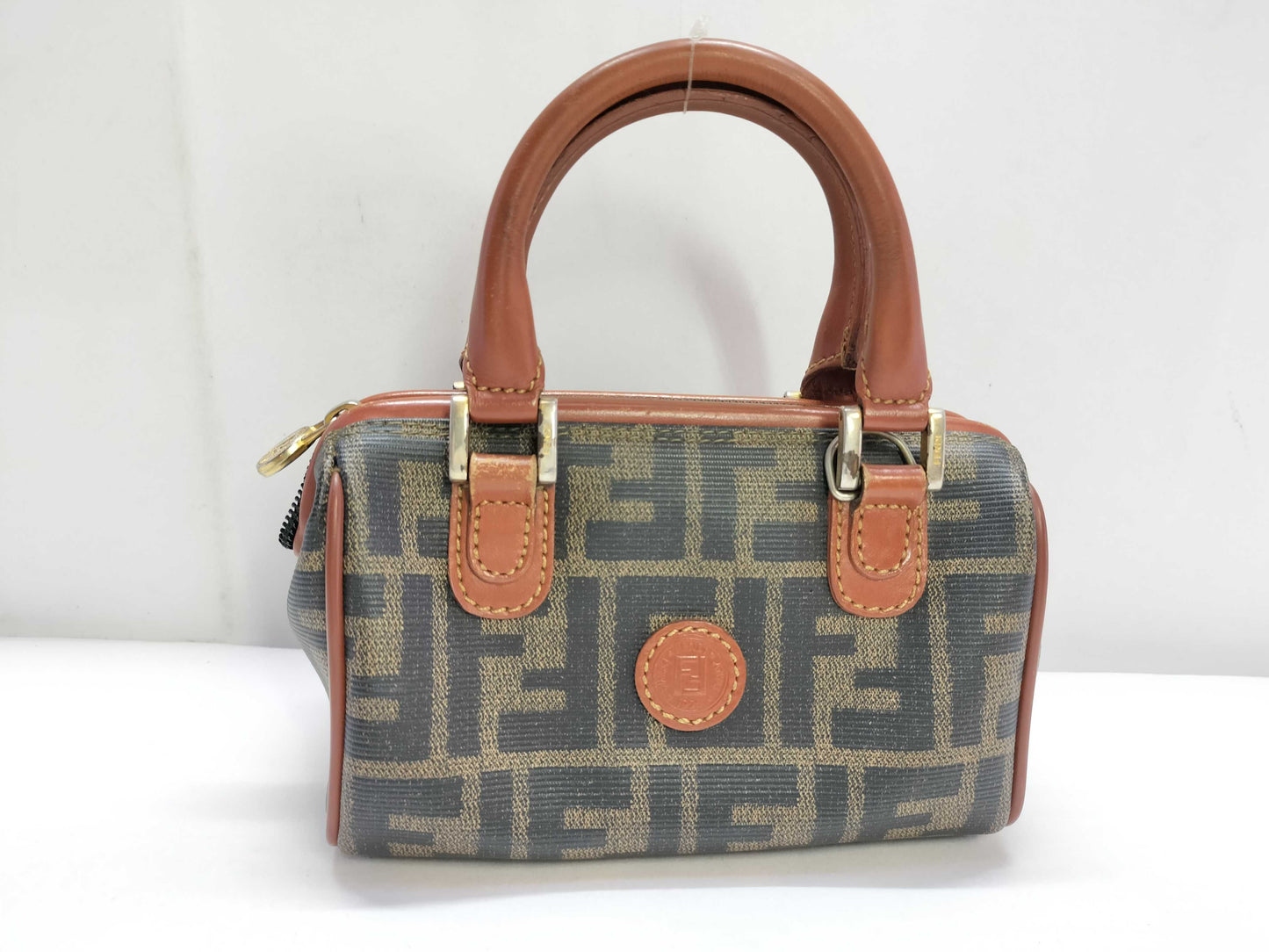 FENDI Zucca pattern mini Boston bag Zucca mini bag bag