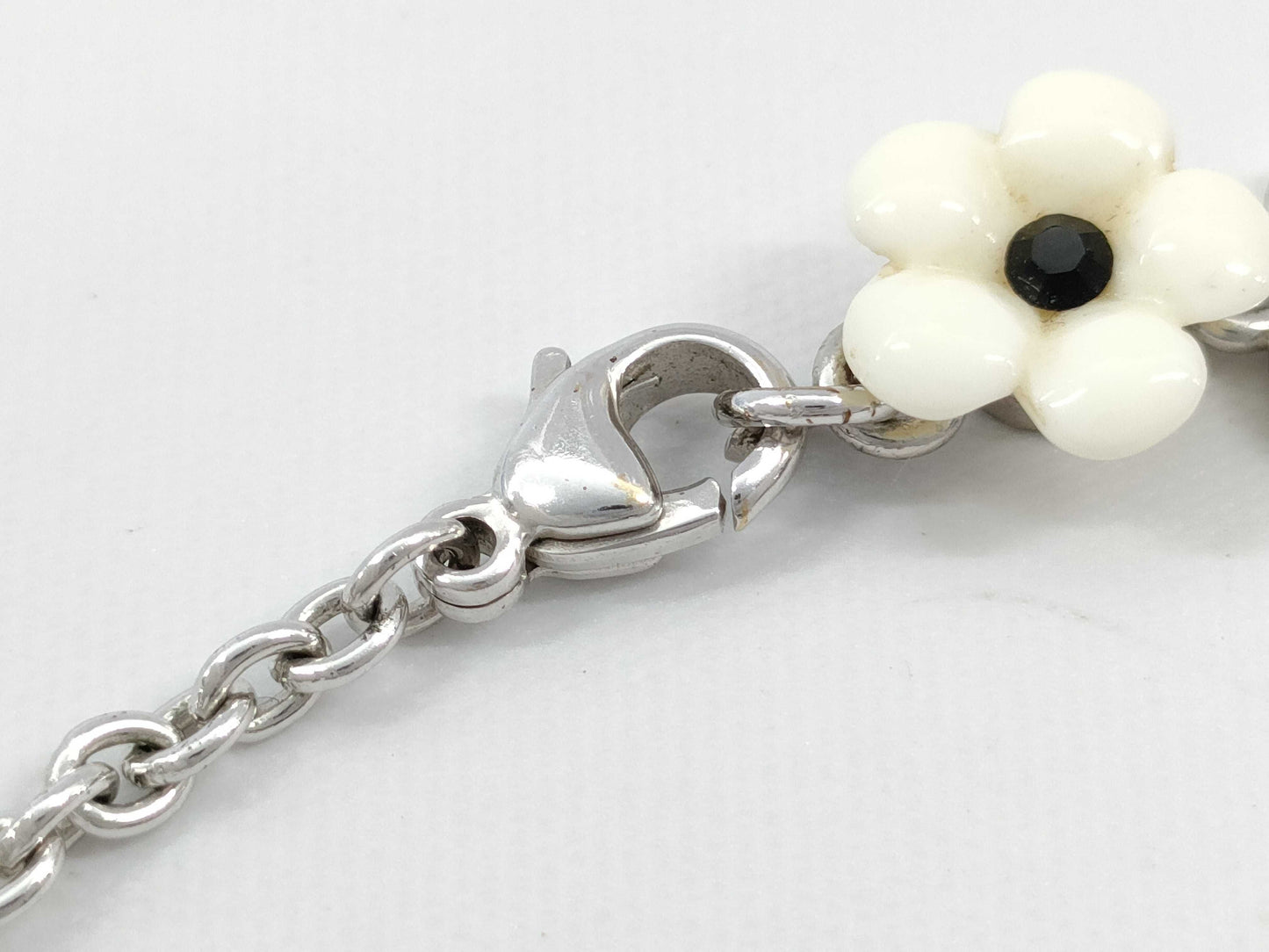 CHANEL Coco Mark Silver Camellia Bracelet/Bangle
