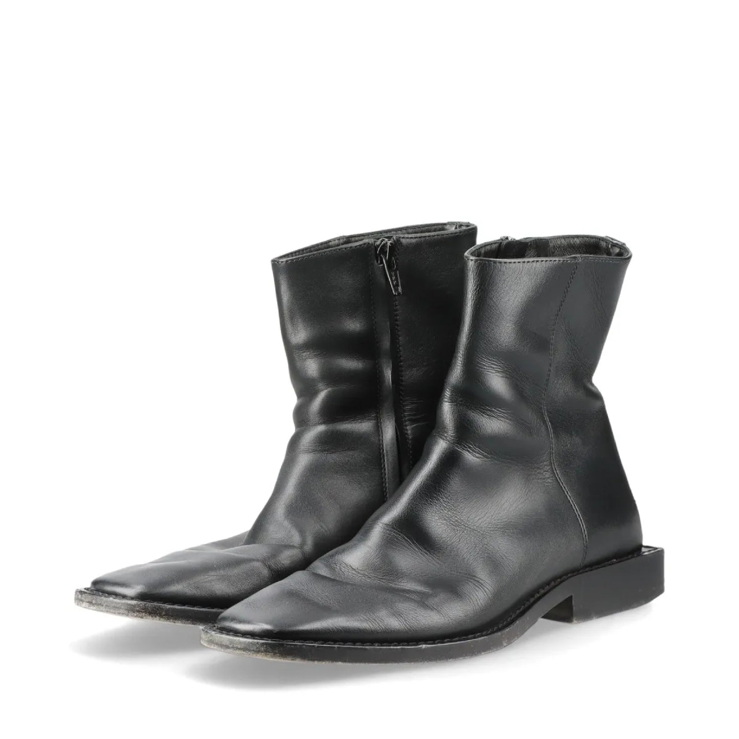 BALENCIAGA Leather Short Boots Size 36 616349 BB Logo Other Shoes