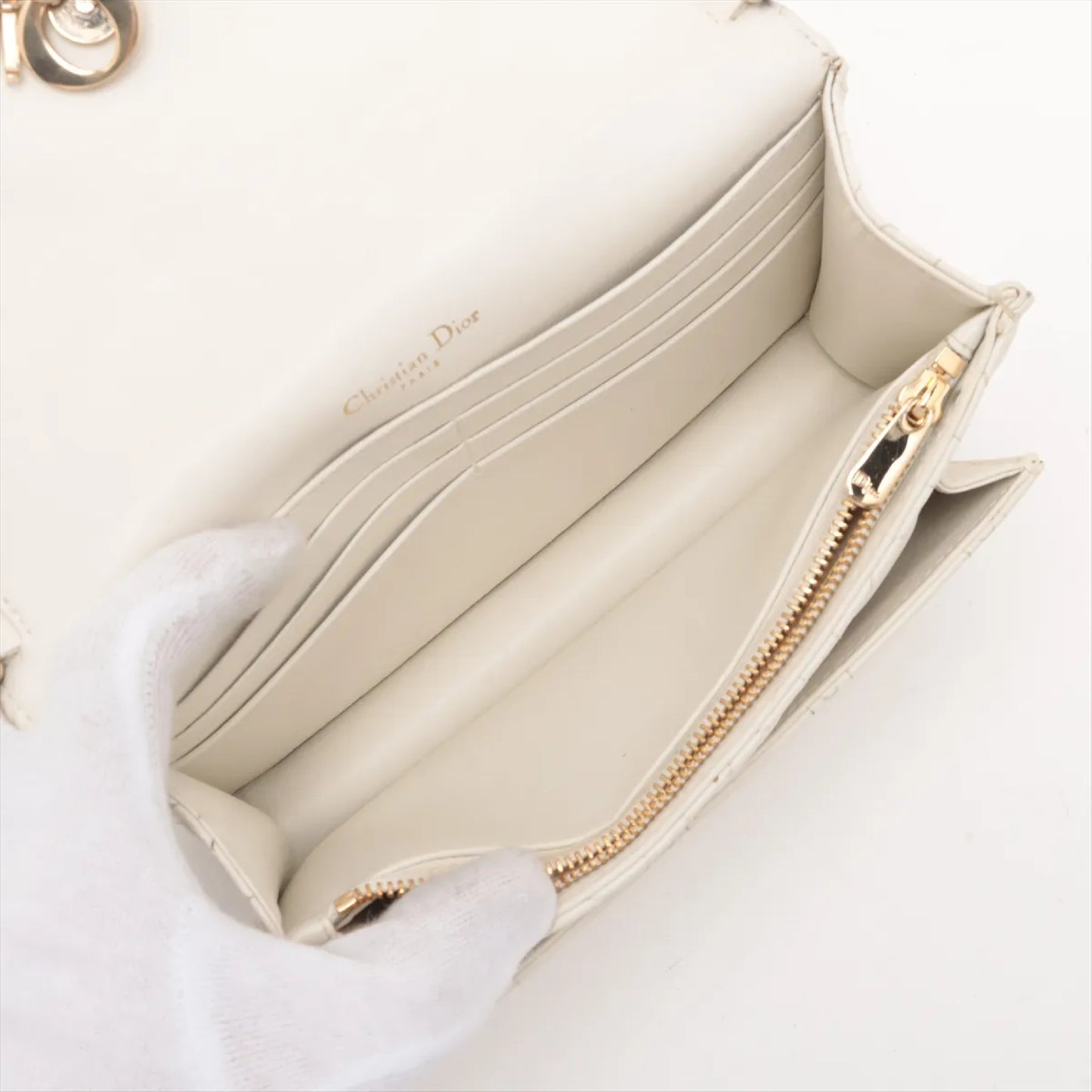 Dior Christian Dior Cannage Everyday Leather Chain Wallet Shoulder Bag