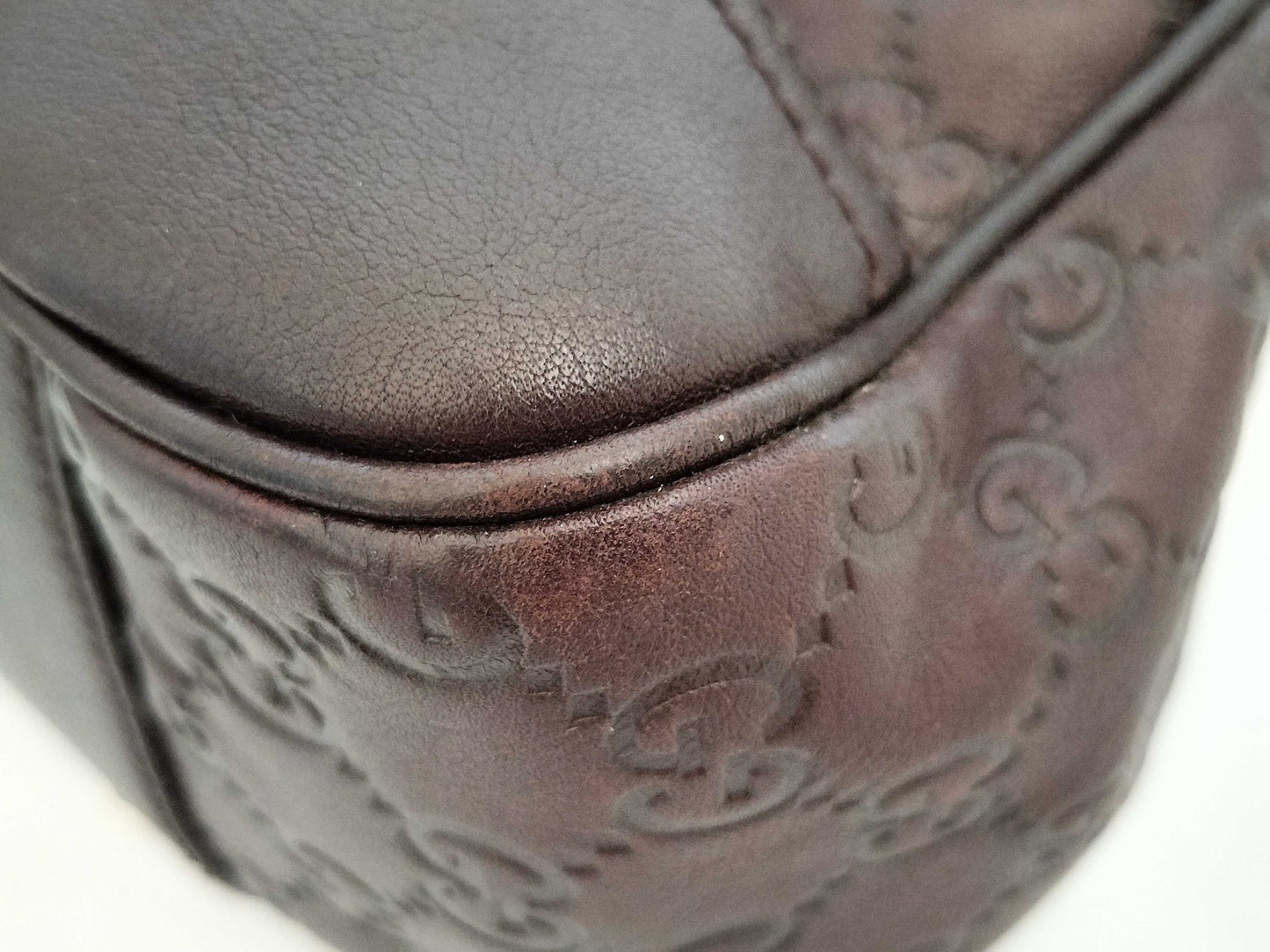 GUCCI Guccissima Leather GG Pattern Handbag Tote Bag 163805