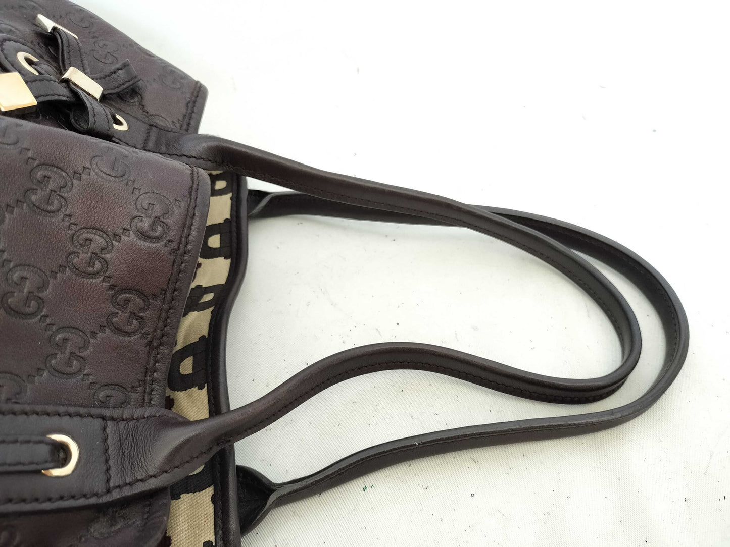 GUCCI Guccissima Leather GG Pattern Handbag Tote Bag 163805
