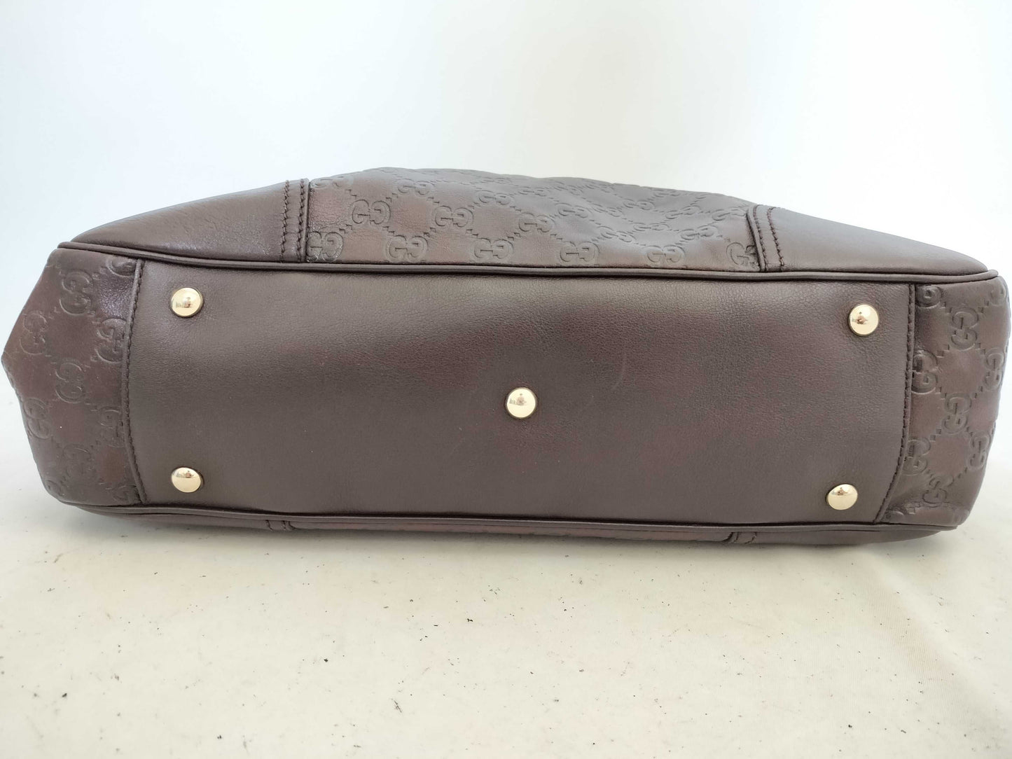 GUCCI Guccissima Leather GG Pattern Handbag Tote Bag 163805