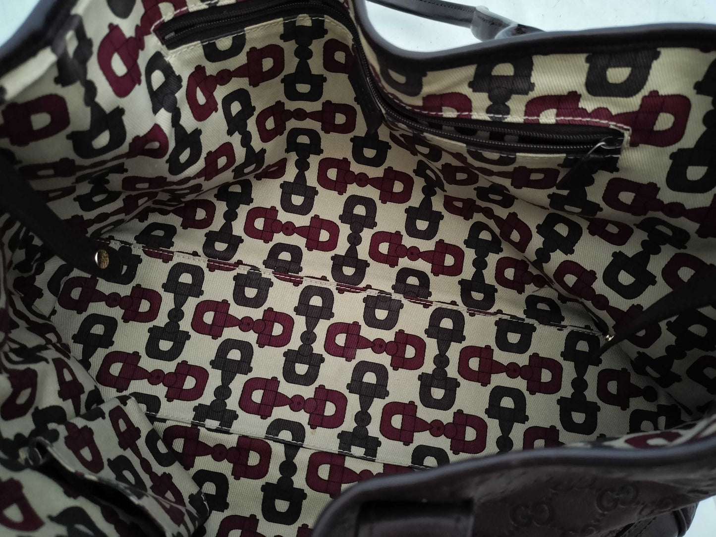 GUCCI Guccissima Leather GG Pattern Handbag Tote Bag 163805