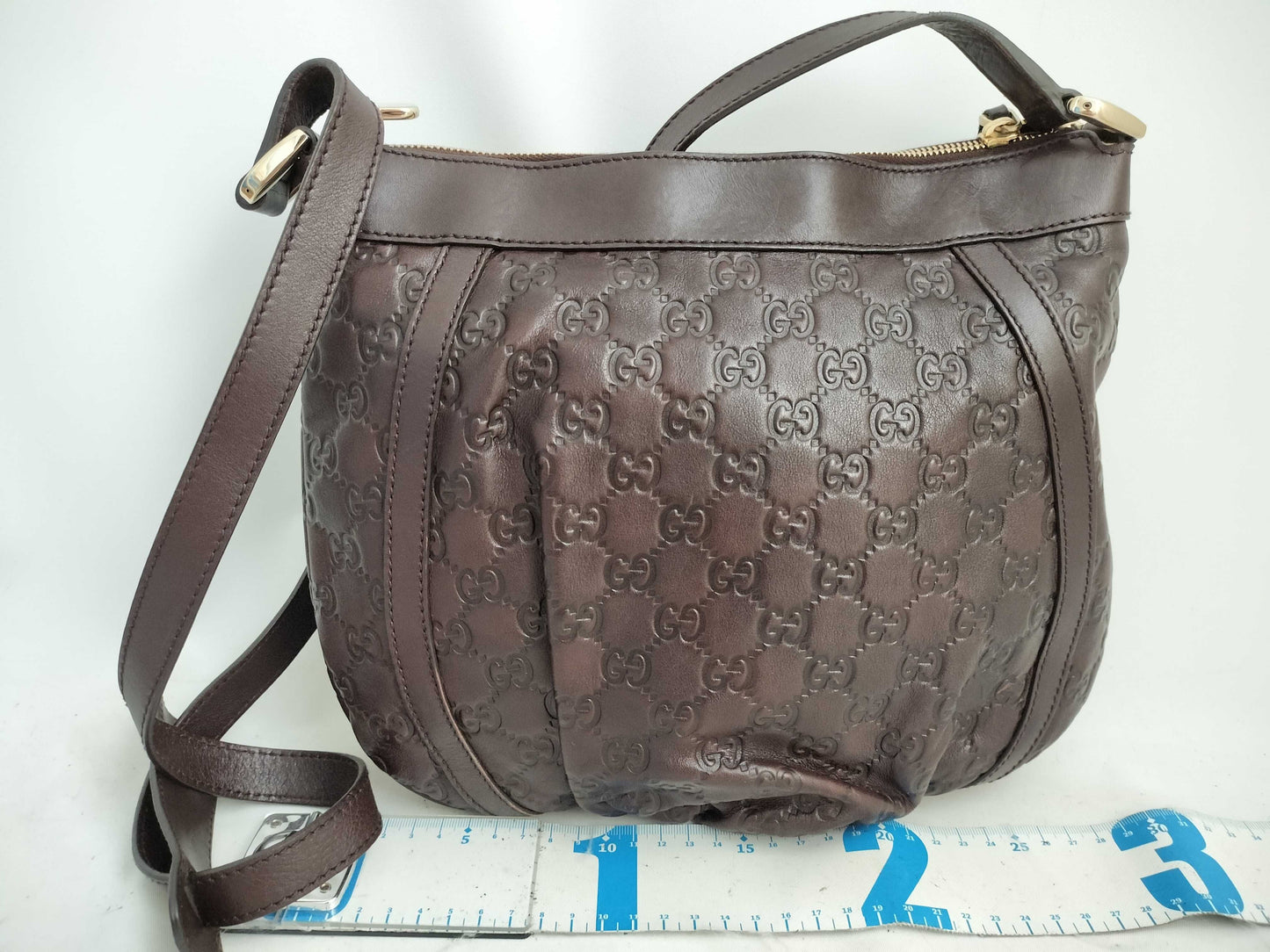 GUCCI Guccissima Leather Shoulder Bag with Abby Logo 203257
