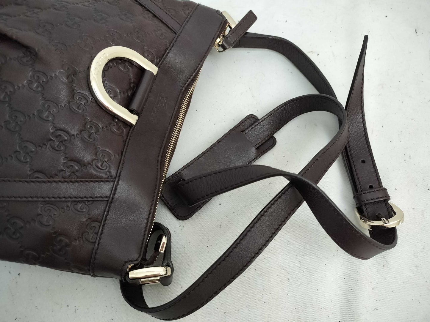 GUCCI Guccissima Leather Shoulder Bag with Abby Logo 203257