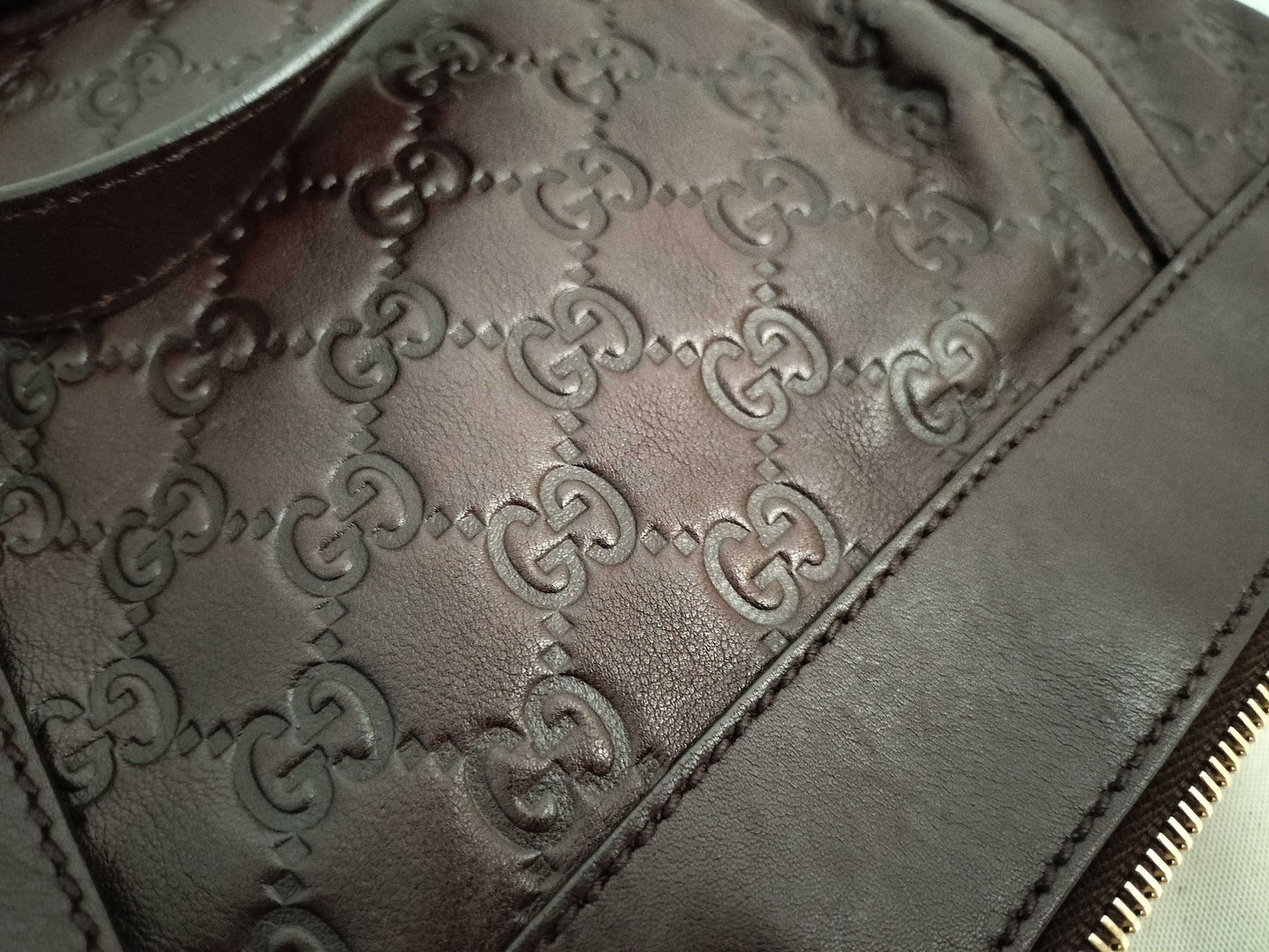 GUCCI Guccissima Leather Shoulder Bag with Abby Logo 203257