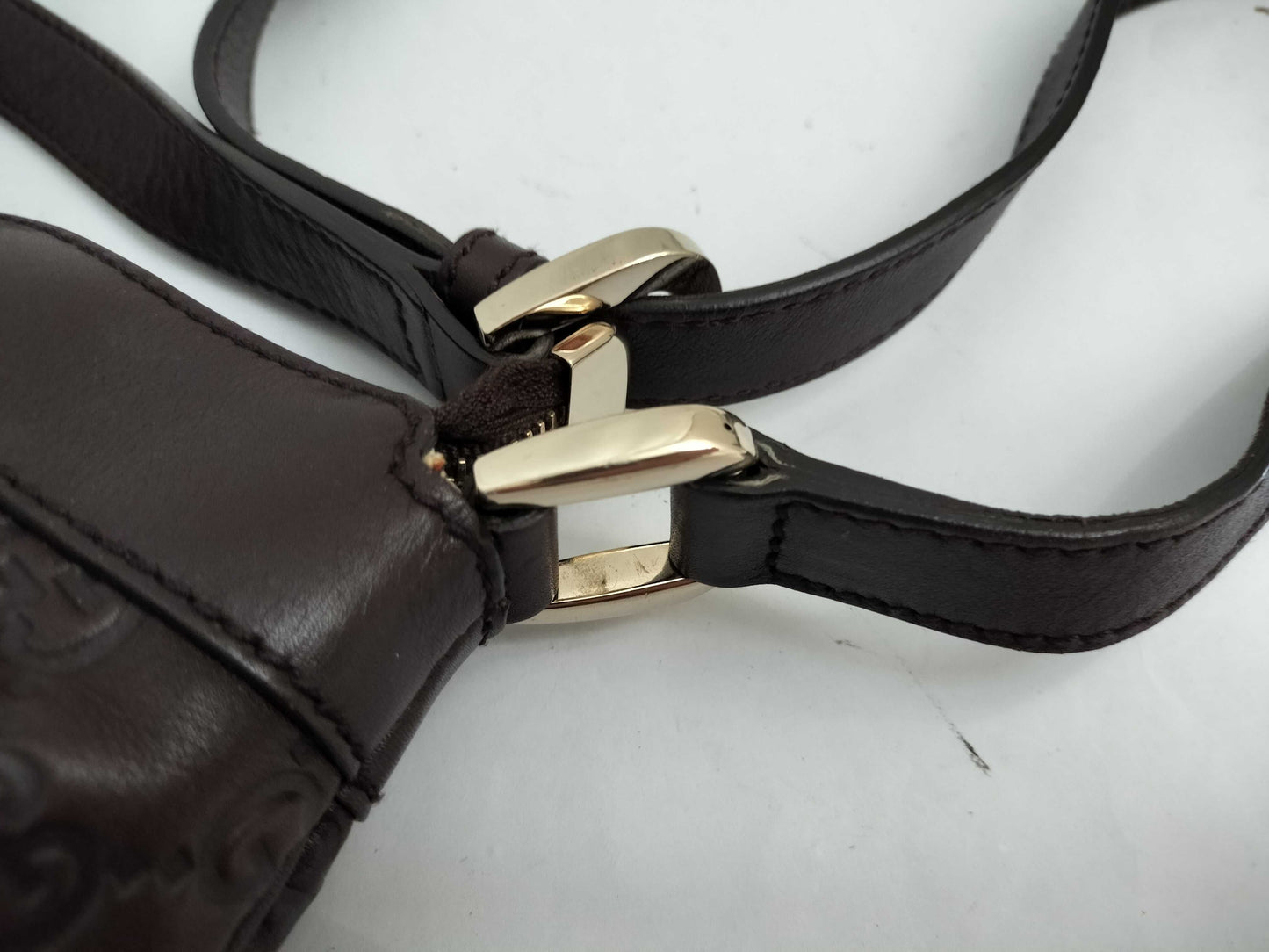 GUCCI Guccissima Leather Shoulder Bag with Abby Logo 203257