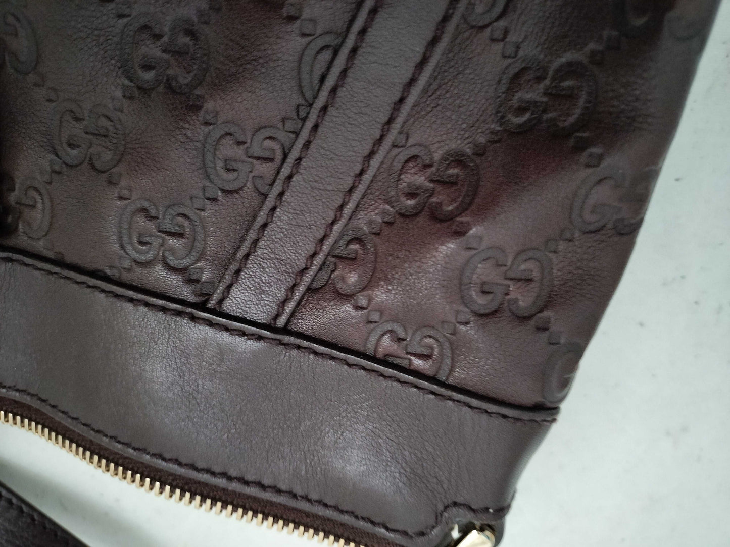 GUCCI Guccissima Leather Shoulder Bag with Abby Logo 203257