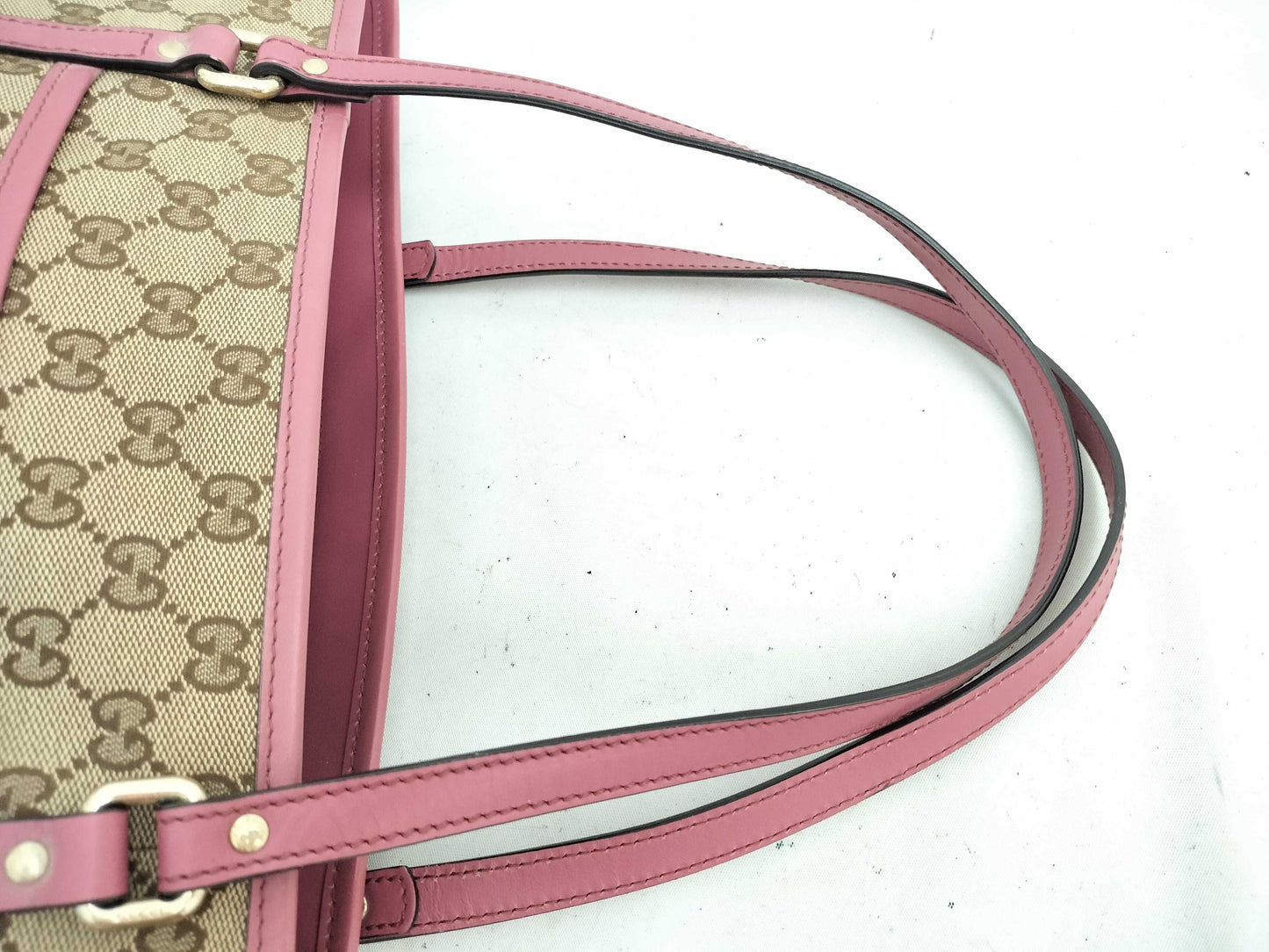 GUCCI GG Canvas 2-Way Handbag Tote Bag with GG Pattern and Logo Plate 388929