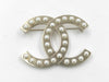 CHANEL CHANEL Brooch Coco Mark Pearl Champagne Gold B18P Brooch