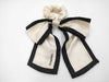 CHANEL CHANEL Scrunchie Hair Accessory Ribbon Coco Mark White x Black Silk Hair Accessory