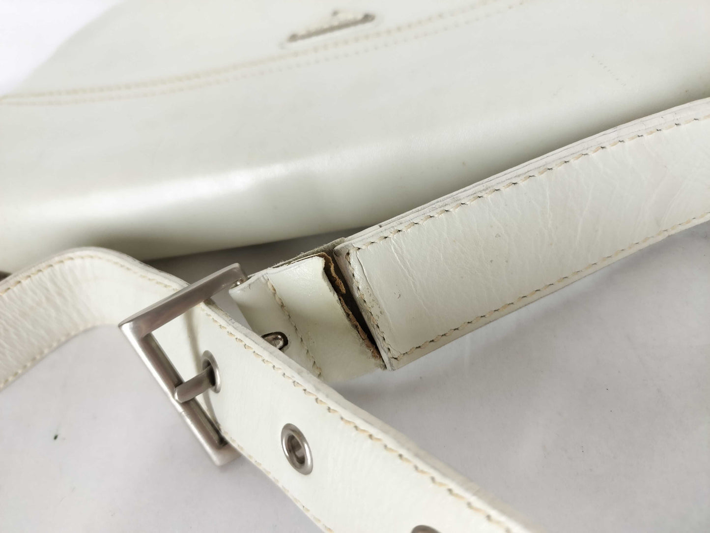 PRADA Triangle Plate Leather Shoulder Bag