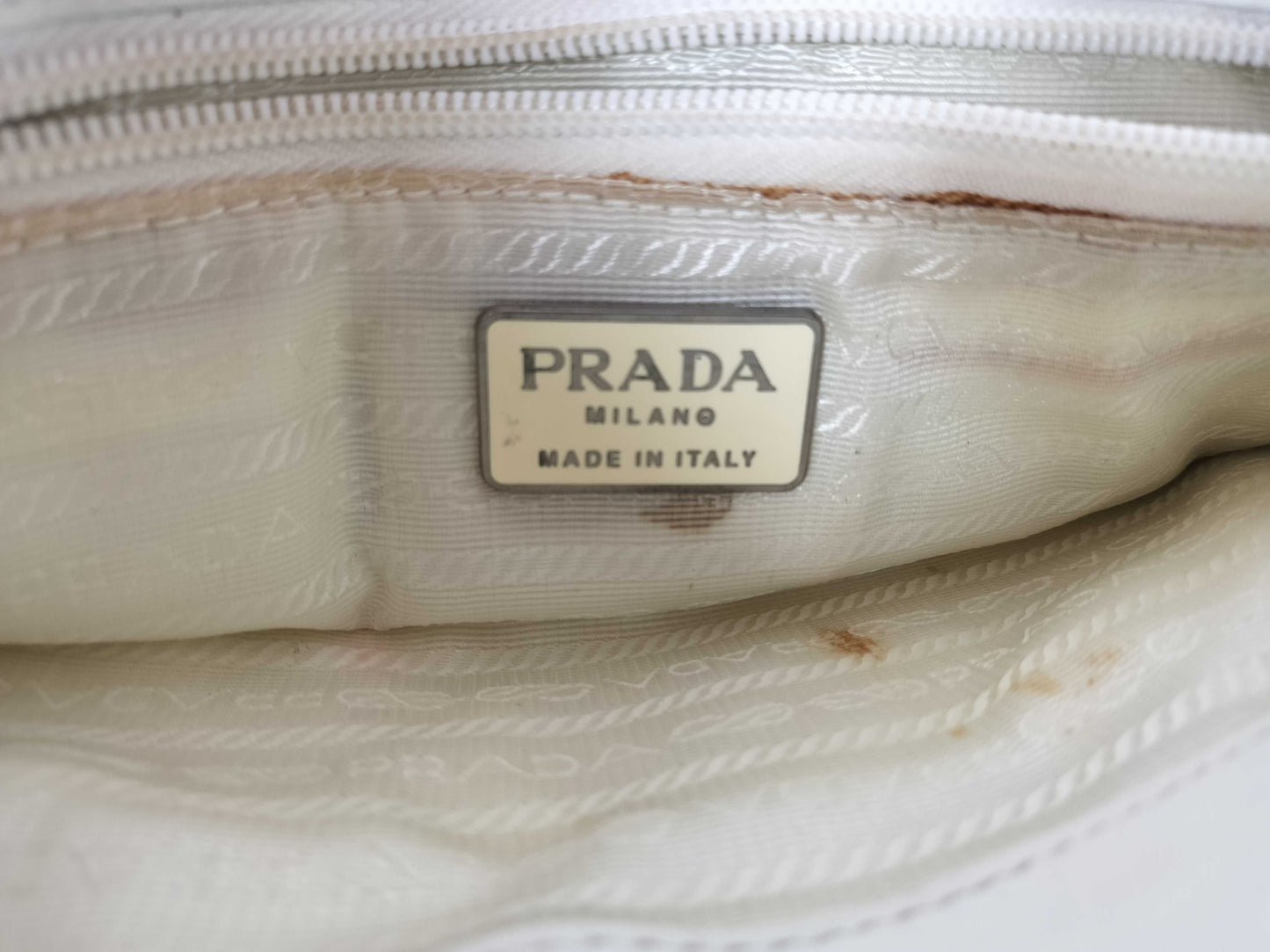 PRADA Triangle Plate Leather Shoulder Bag