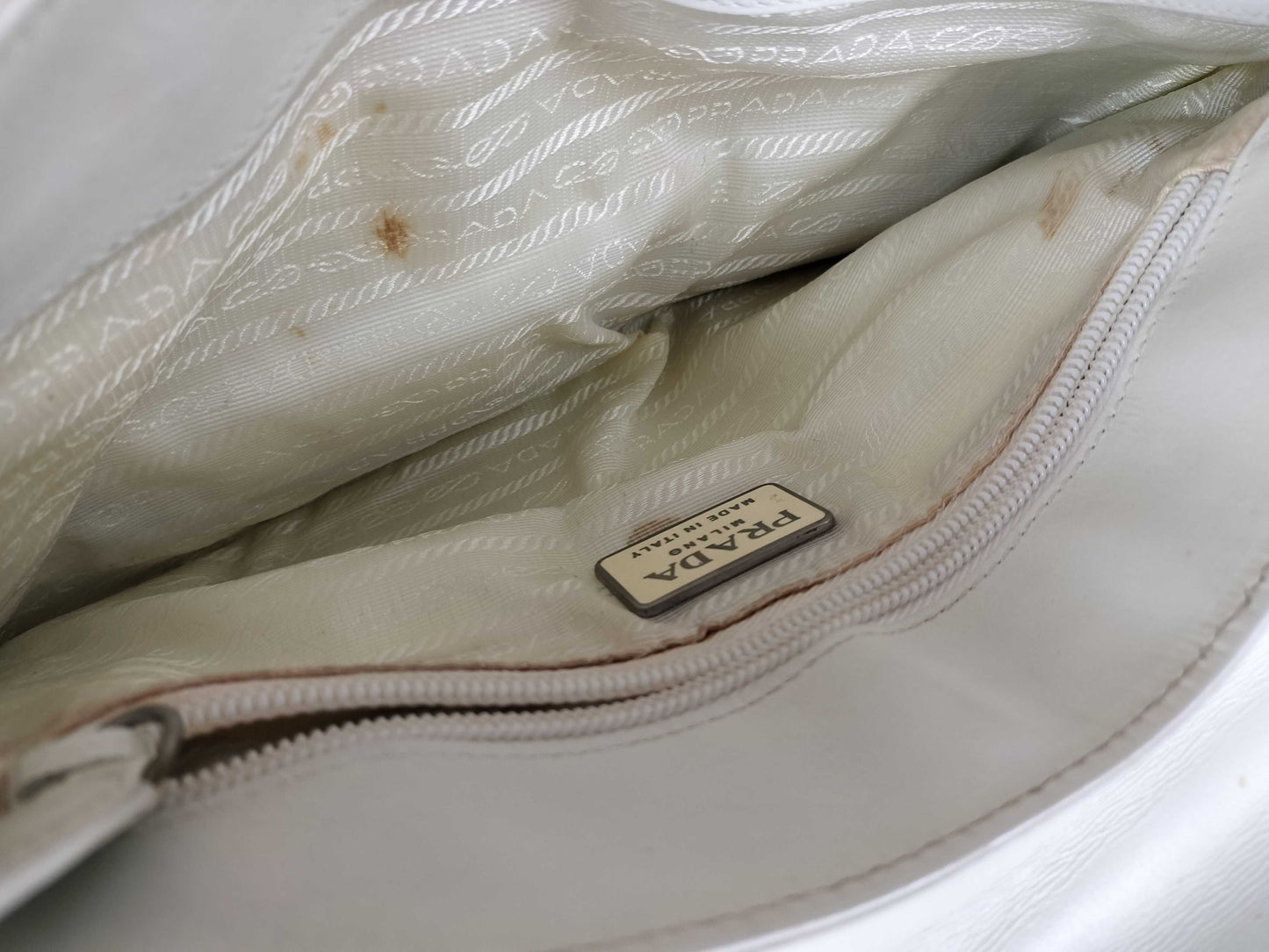 PRADA Triangle Plate Leather Shoulder Bag